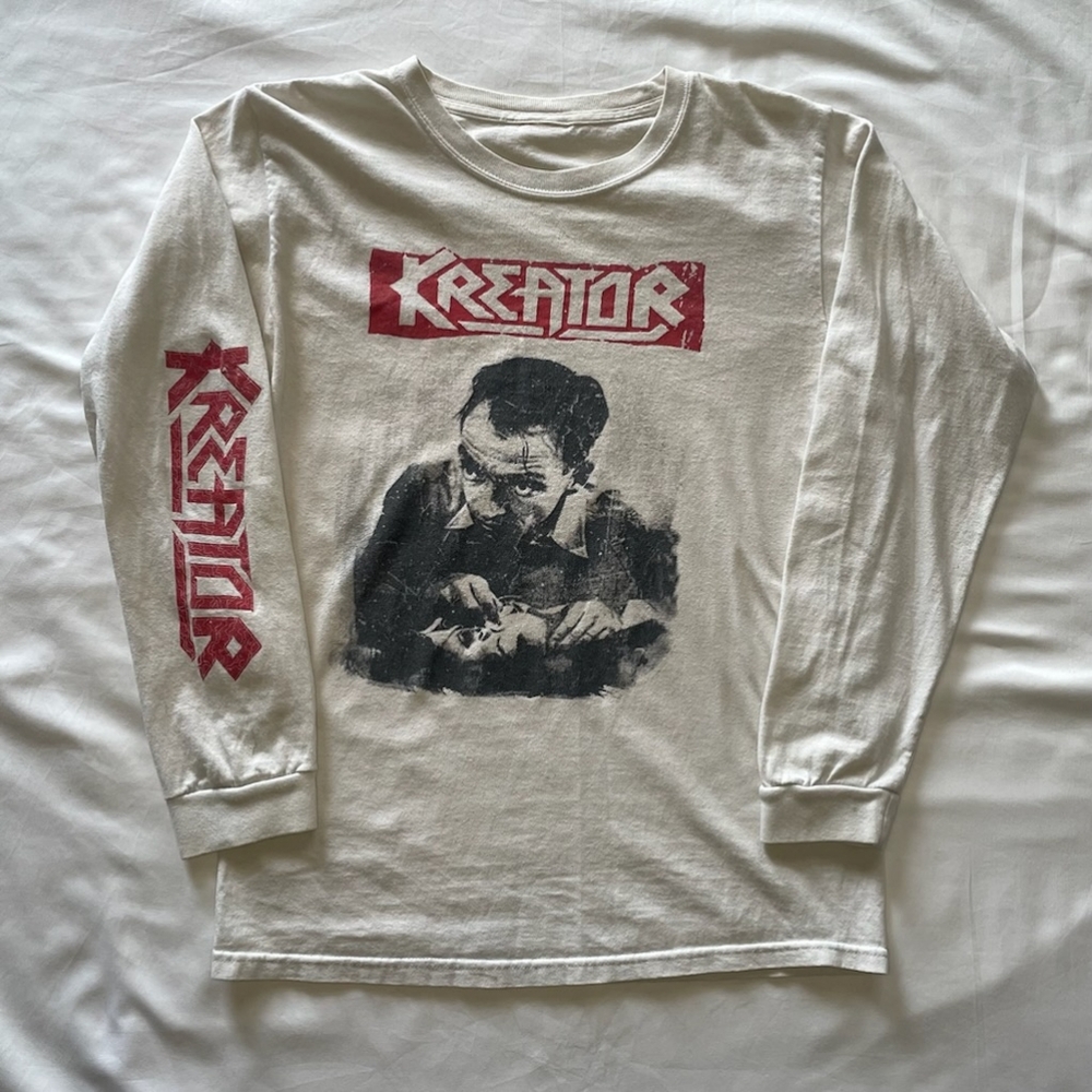 SOLD 90s vintage KREATOR Doctor Evil long sleeve tee white/red Size S